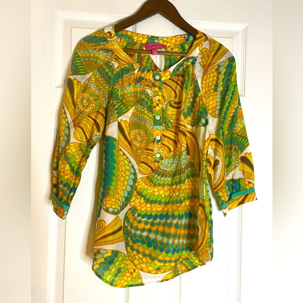 TRINA TURK FOR BANANA REPUBLIC SILK/COTTON BLEND BLOUSE size 4
